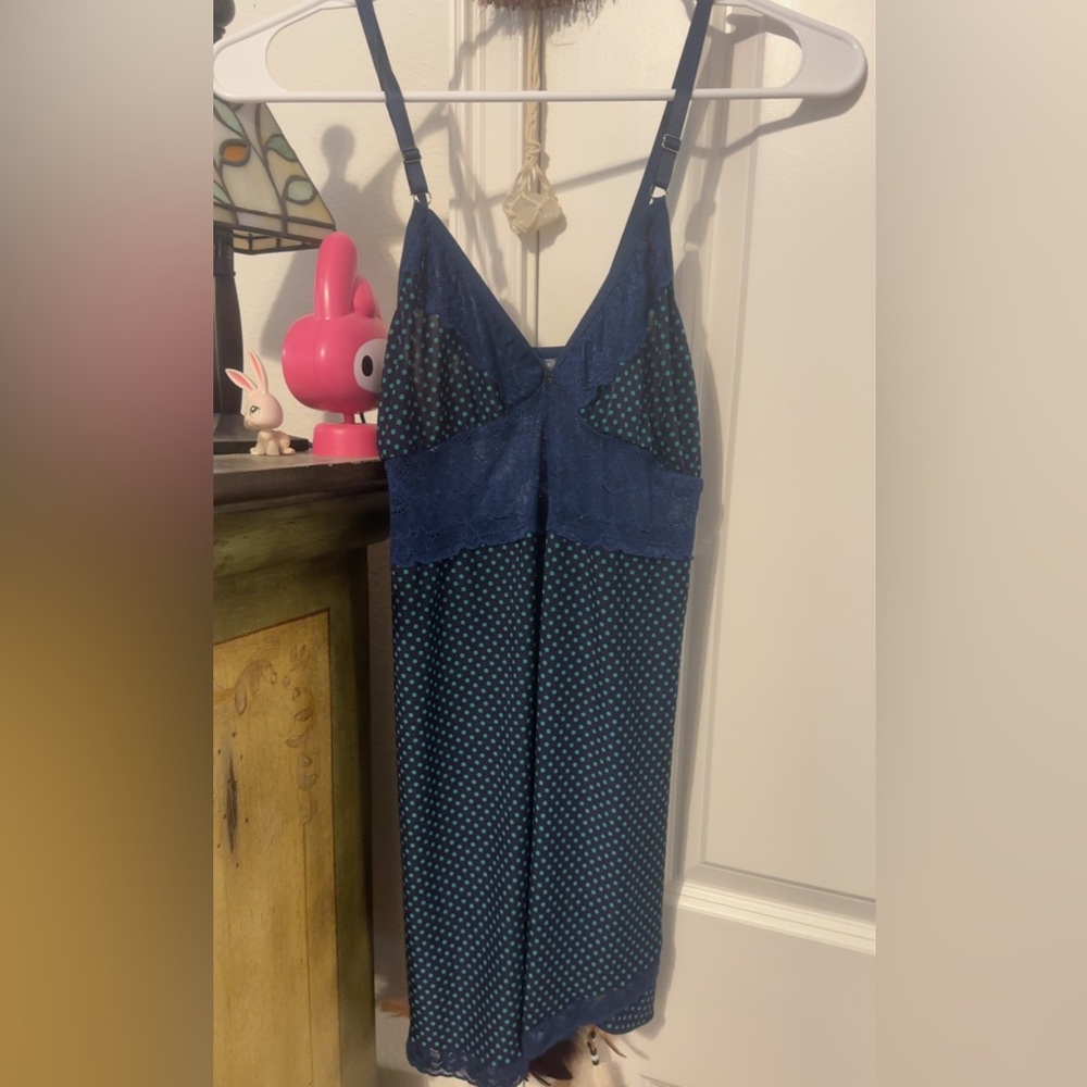 Blue and Green Polka Dot Dress